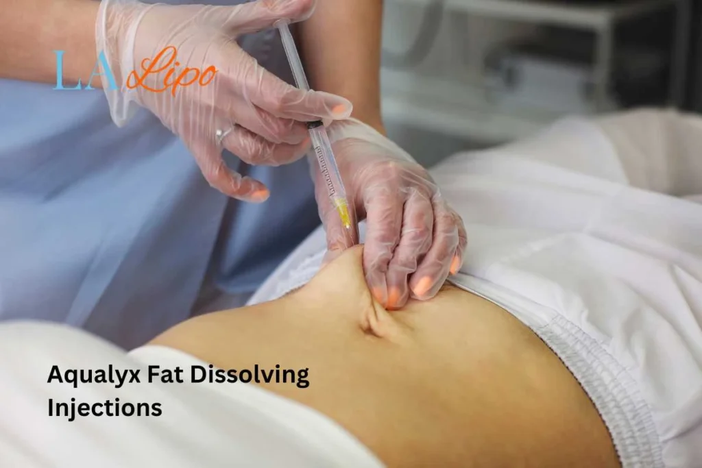 woman having fat dissolving injections Chippenham in the stomach