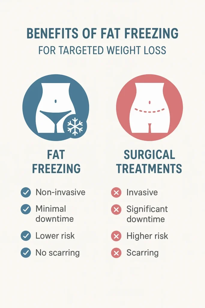 graphic showing the benefits of fat freezing Chippenham