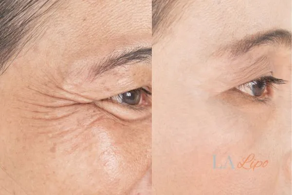 Before and after results of woman - HI-fu wrinkles reduction treatment Chippenham