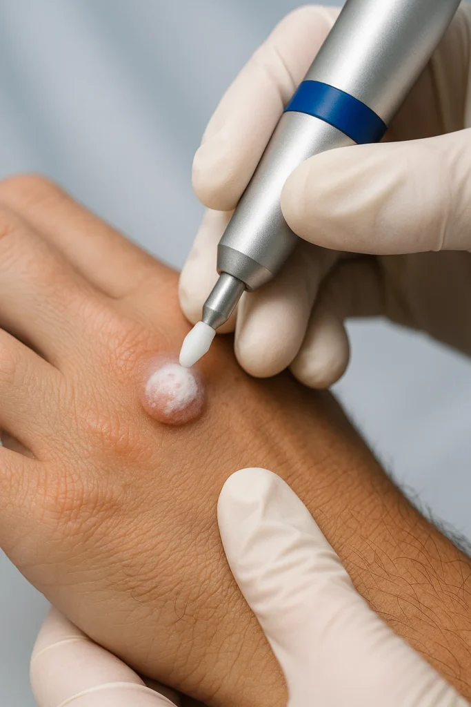 example of wart removal Chippenham using cryopen
