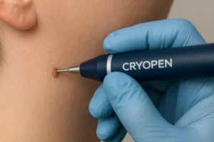 Person receiving skin tag removal Chippenham